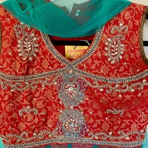 Embellished Indian Lengha half saree dress